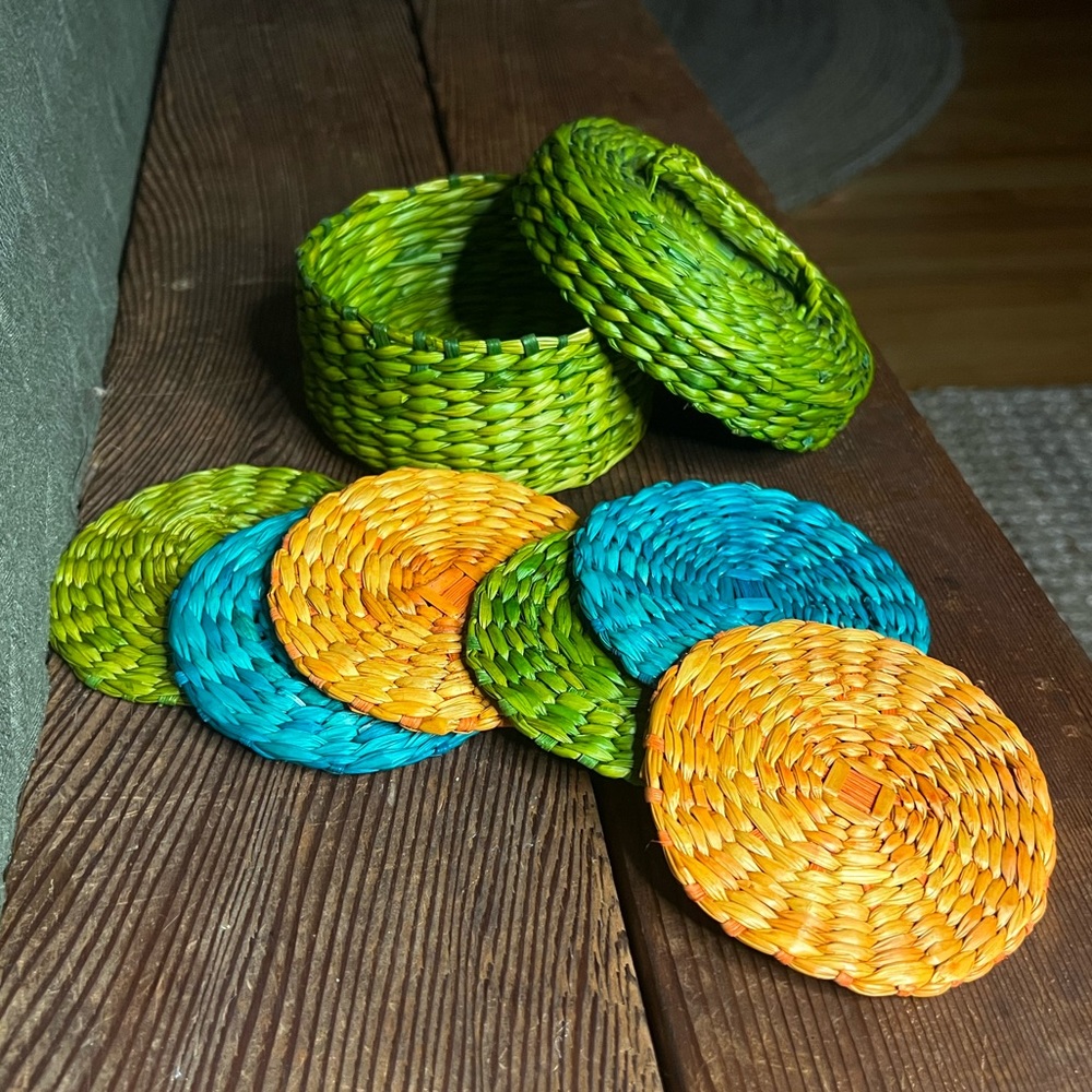 Colorful Wicker Coasters